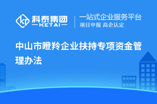 中山市瞪羚企業(yè)扶持專項資金管理辦法