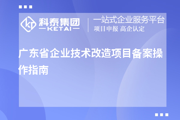 廣東省企業技術改造項目備案操作指南