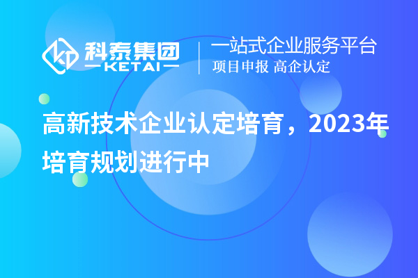 高新技術企業認定培育，2023年培育規劃進行中