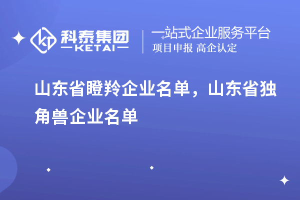 山東省瞪羚企業(yè)名單,山東省獨角獸企業(yè)名單