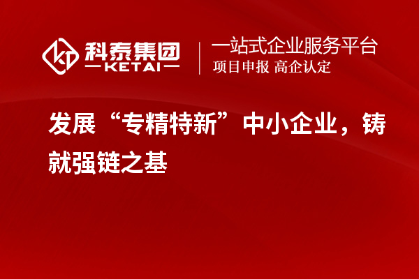 發(fā)展“專(zhuān)精特新”中小企業(yè),鑄就強(qiáng)鏈之基