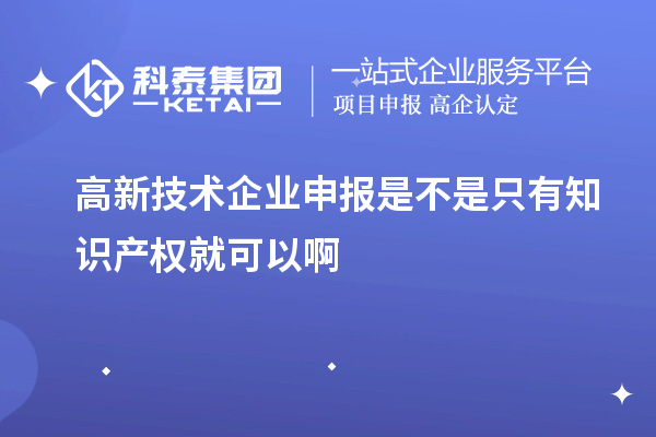 高新技術企業申報是不是只有知識產權就可以啊