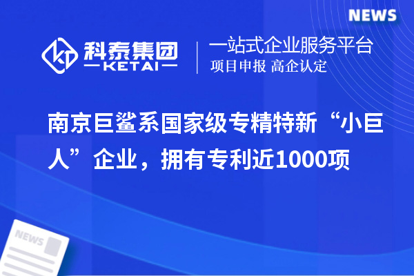 南京巨鯊系國家級(jí)專精特新“小巨人”企業(yè),擁有專利近1000項(xiàng)