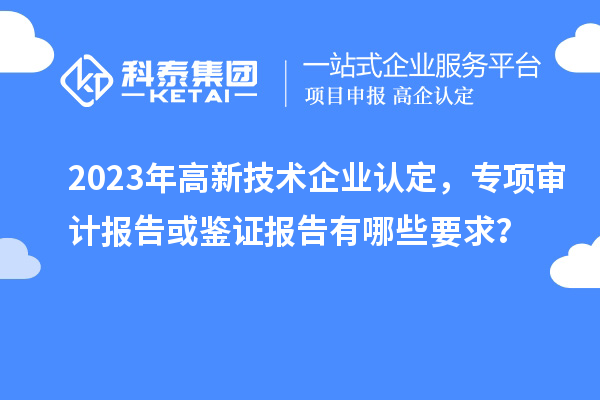 2023年高新技術(shù)企業(yè)認(rèn)定,專項(xiàng)審計(jì)報(bào)告或鑒證報(bào)告有哪些要求?