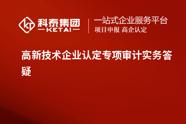 高新技術企業認定專項審計實務答疑