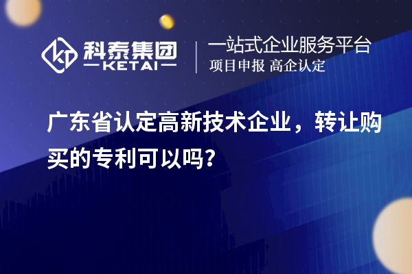 廣東省認定高新技術企業(yè),轉(zhuǎn)讓購買的專利可以嗎?