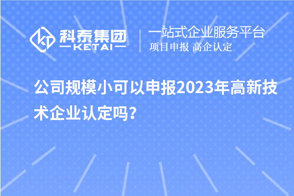 公司規模小可以申報2023年<a href=http://www.duckwijs.com target=_blank class=infotextkey>高新技術企業認定</a>嗎?