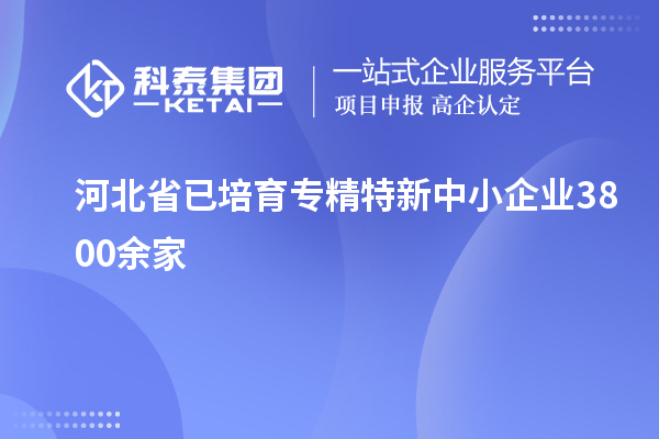 河北省已培育專精特新中小企業3800余家