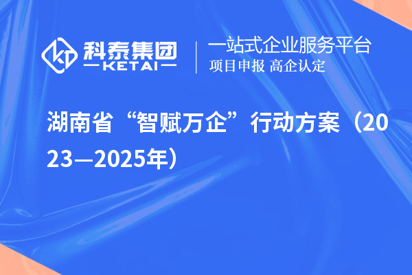 湖南省“智賦萬企”行動方案(2023—2025年)