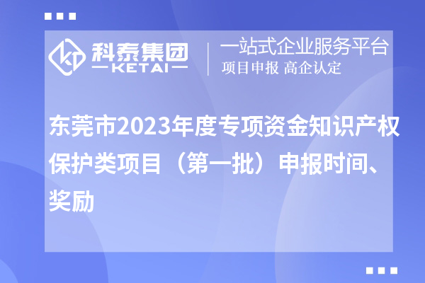 東莞市2023年度專項資金知識產權保護類項目(第一批)申報時間、獎勵