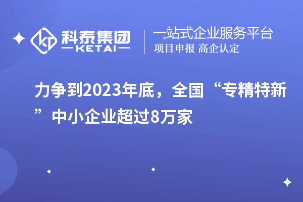 力爭到2023年底，全國“專精特新”中小企業(yè)超過8萬家