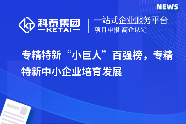 專精特新“小巨人”百強榜,<a href=http://www.duckwijs.com/fuwu/zhuanjingtexin.html target=_blank class=infotextkey>專精特新中小企業</a>培育發展