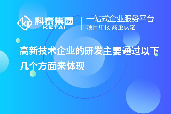 高新技術企業的研發主要通過以下幾個方面來體現