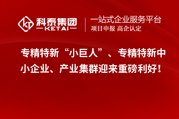 專精特新“小巨人”、<a href=http://www.duckwijs.com/fuwu/zhuanjingtexin.html target=_blank class=infotextkey>專精特新中小企業</a>、產業集群迎來重磅利好！