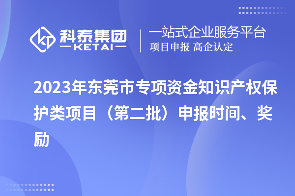 2023年東莞市專項資金知識產權保護類項目(第二批)申報時間、獎勵