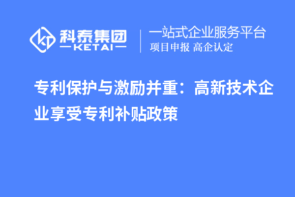 專利保護與激勵并重:高新技術企業享受專利補貼政策