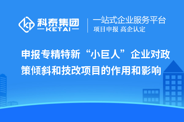 申報專精特新“小巨人”企業對政策傾斜和<a href=http://www.duckwijs.com/fuwu/jishugaizao.html target=_blank class=infotextkey>技改</a>項目的作用和影響