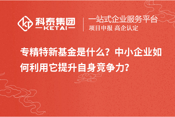 專精特新基金是什么?中小企業如何利用它提升自身競爭力?