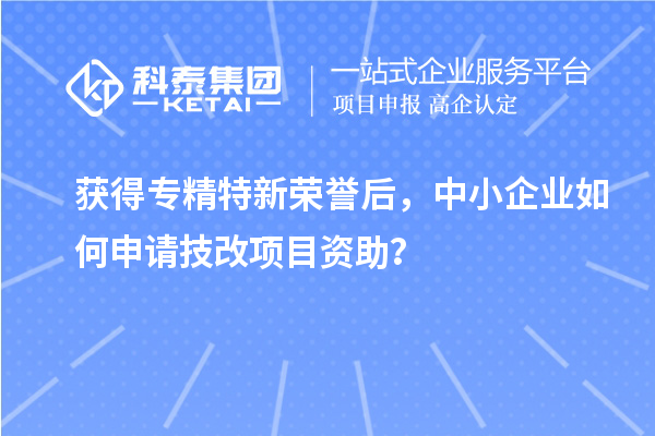獲得專精特新榮譽后,中小企業如何申請技改項目資助?