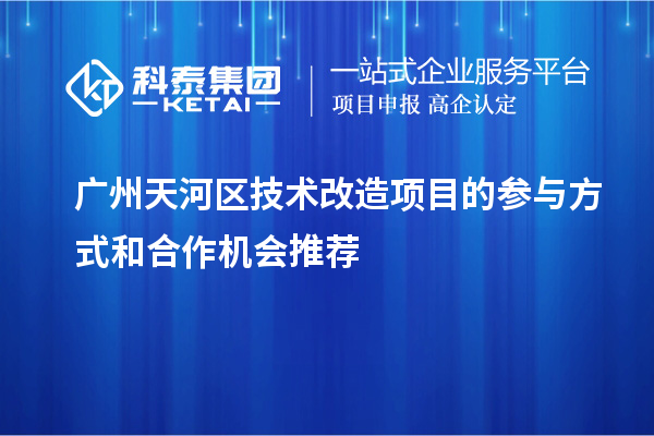 廣州天河區技術改造項目參與與合作機會推薦:合作方式與機遇解析