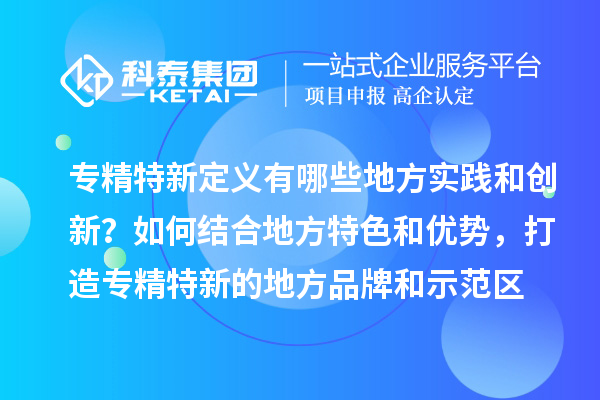 專精特新定義有哪些地方實踐和創新？如何結合地方特色和優勢，打造專精特新的地方品牌和示范區