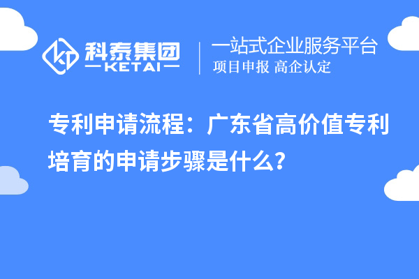 專利申請流程：廣東省高價值專利培育的申請步驟是什么？