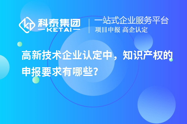 高新技術企業認定中，知識產權的申報要求有哪些？