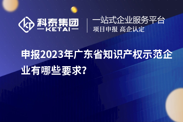 申報2023年廣東省知識產權示范企業(yè)有哪些要求?