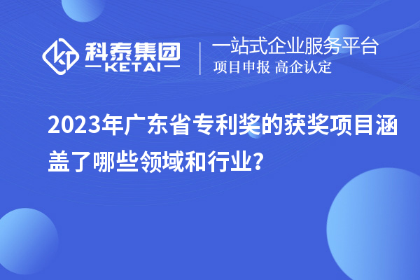 2023年廣東省專利獎的獲獎項目涵蓋了哪些領域和行業？