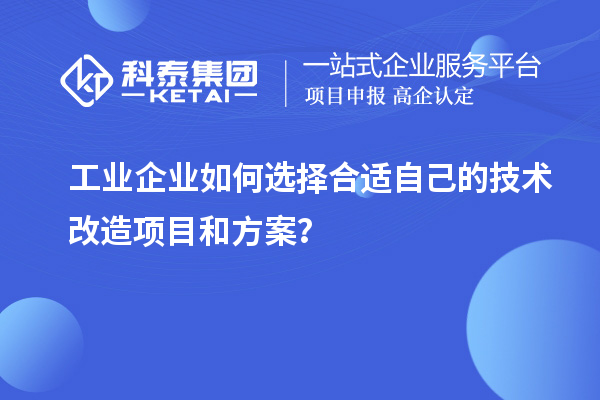 工業(yè)企業(yè)如何選擇合適自己的技術(shù)改造項目和方案?