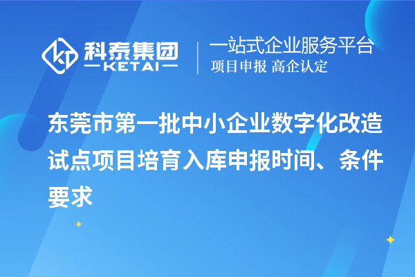 東莞市第一批中小企業數字化改造試點項目培育入庫申報時間、條件要求