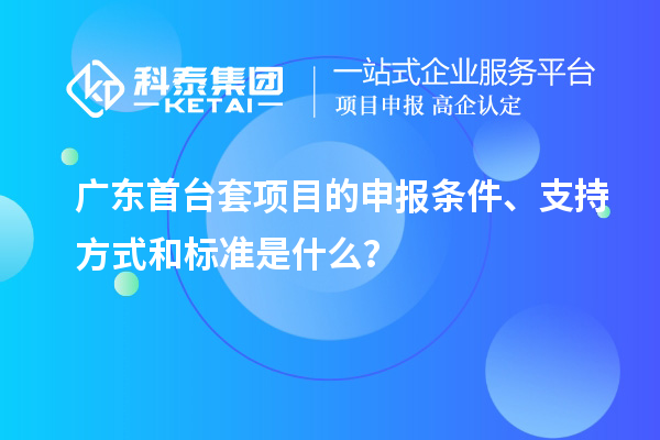 廣東首臺套項目的申報條件、支持方式和標準是什么?
