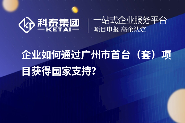 企業如何通過廣州市首臺(套)項目獲得國家支持?