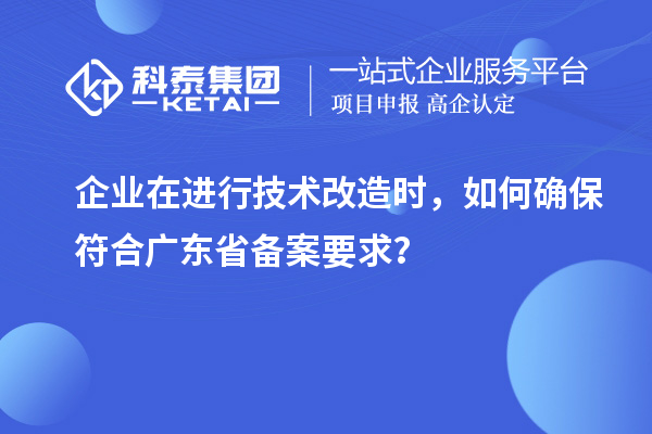 企業在進行技術改造時，如何確保符合廣東省備案要求？
