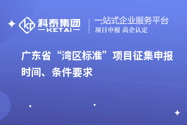 廣東省“灣區(qū)標(biāo)準(zhǔn)”項目征集申報時間、條件要求