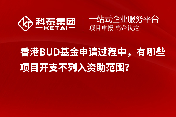香港BUD基金申請過程中,有哪些項目開支不列入資助范圍?