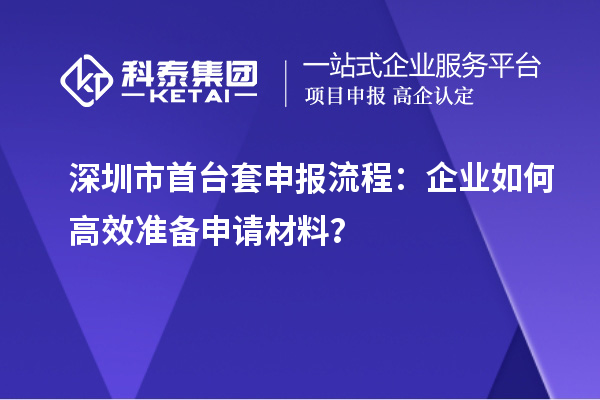 深圳市首臺套申報流程：企業如何高效準備申請材料？