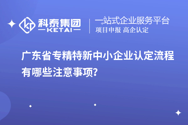 廣東省專精特新中小企業認定流程有哪些注意事項?