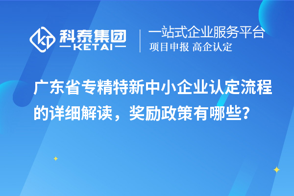 廣東省專精特新中小企業認定流程的詳細解讀，獎勵政策有哪些？