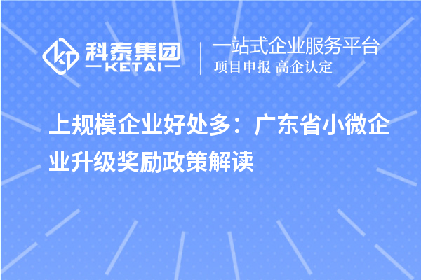 上規模企業好處多:廣東省小微企業升級獎勵政策解讀