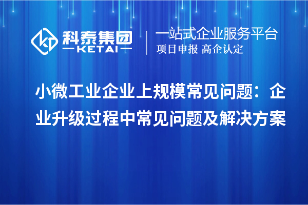 小微工業(yè)企業(yè)上規(guī)模常見問題:企業(yè)升級過程中常見問題及解決方案