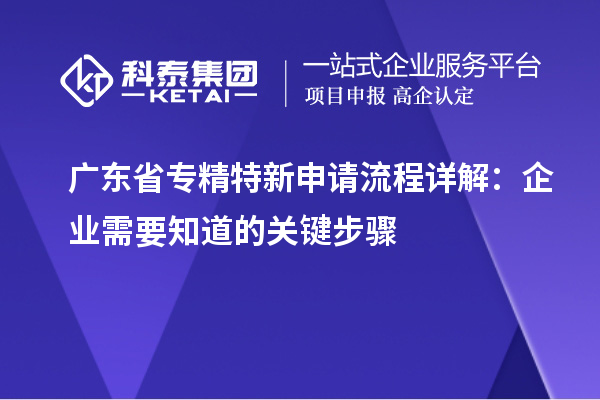 廣東省專精特新申請流程詳解：企業需要知道的關鍵步驟