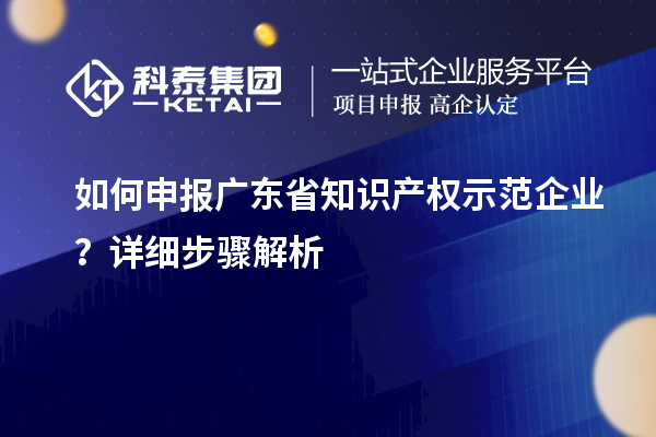 如何申報廣東省知識產權示范企業?詳細步驟解析
