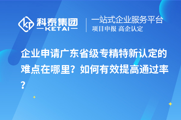 企業(yè)申請廣東省級專精特新認定的難點在哪里？如何有效提高通過率？