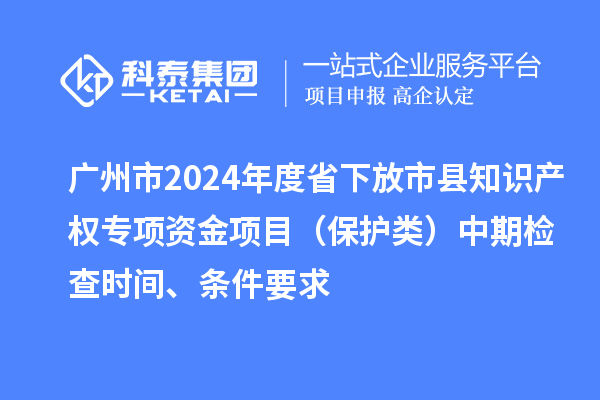 廣州市2024年度省下放市縣知識產權專項資金項目（保護類）中期檢查時間、條件要求