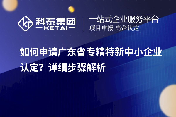 如何申請廣東省專精特新中小企業認定？詳細步驟解析
