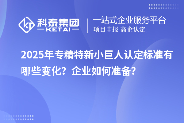 2025年專精特新小巨人認定標準有哪些變化？企業(yè)如何準備？