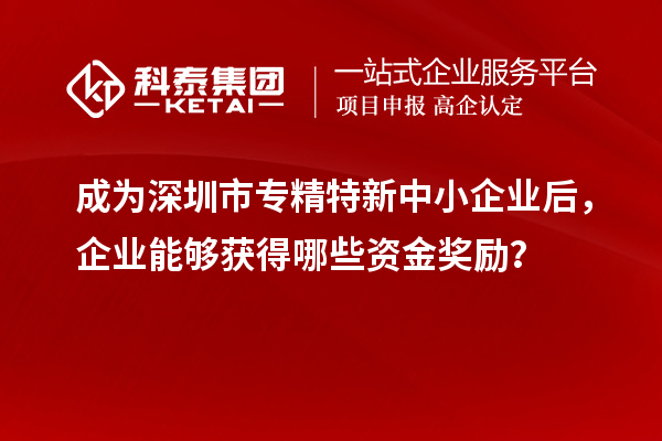 成為深圳市專精特新中小企業(yè)后,企業(yè)能夠獲得哪些資金獎勵?
