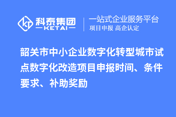 韶關市中小企業數字化轉型城市試點數字化改造項目申報時間、條件要求、補助獎勵