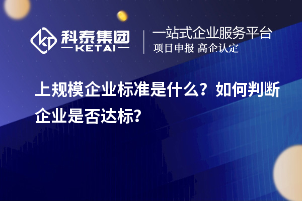 上規模企業標準是什么?如何判斷企業是否達標?